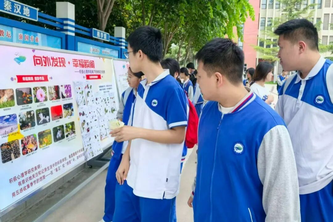 学生观摩心理健康优秀作品